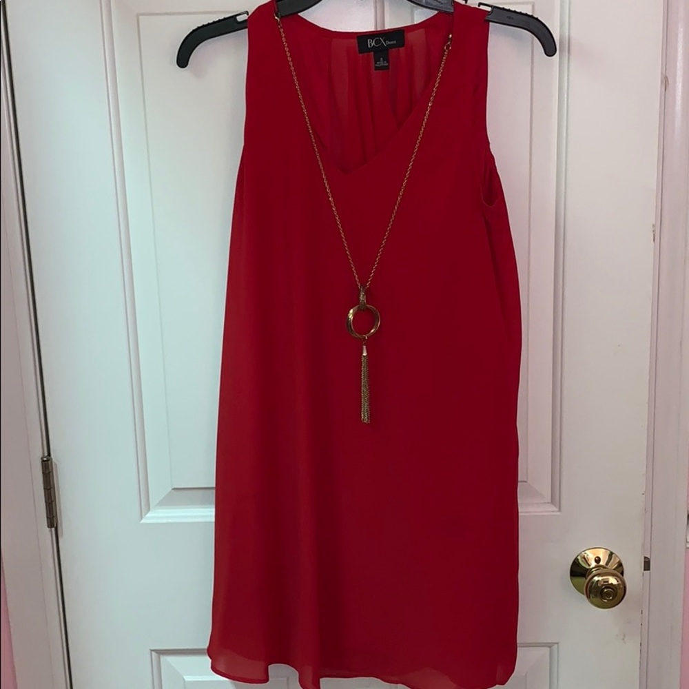RED mini dress w/ detachable necklace !❤️ - Picture 1 of 3